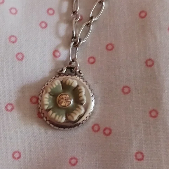 Brighton Green Tone Charm Long Chain Necklace - Picture 5 of 9